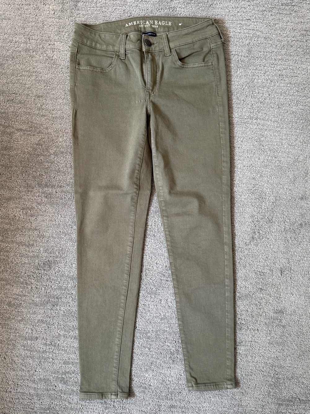American Eagle Olive Green Jegging Jeans Sz 4 Short